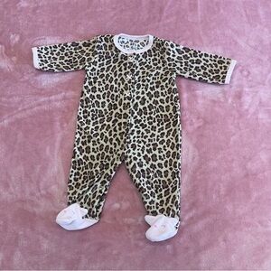 Carters Leopard Print Baby Footie Pajamas - Size 0-3M